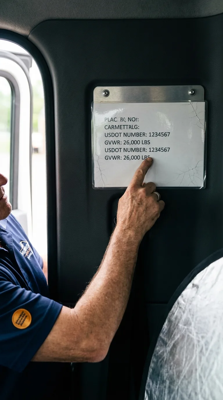 USDOT licensing placard verification in Owosso